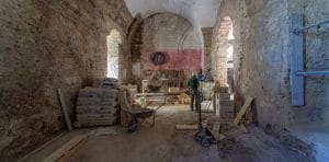 Castello di Ugento storehouse before it became the Puglia Culinary Centre