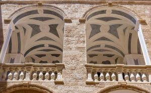 Loggia arches returned to their historical beauty at Castello di Ugento