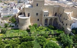 Walled garden produces fresh fruits and vegetables at Castello di Ugento