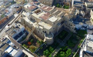 Castello di Ugento, Puglia, Salento from a drone